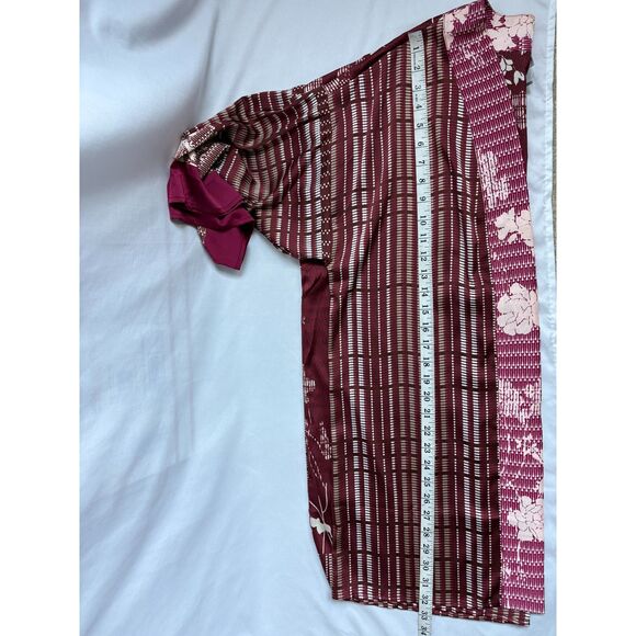Chico’s Travelers Size 12/14P Open Front Asian Inspired Kimono Red Floral - Picture 9 of 9